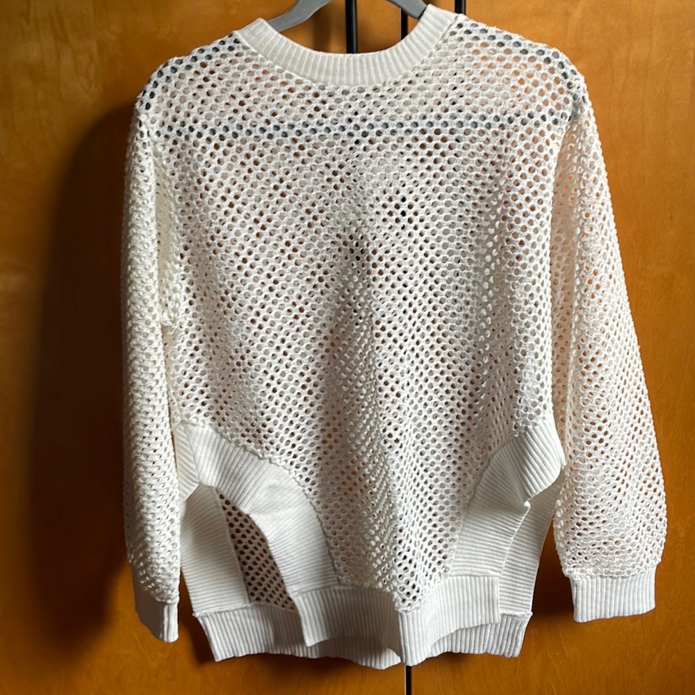 Asymmetrical  mesh sweater